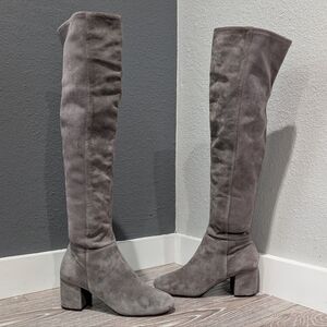 Cole Hann Over The Knee Gray Suede Boots Size 8.5